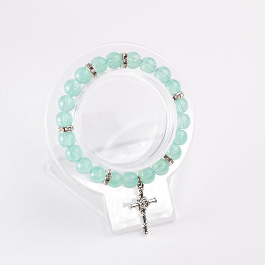 Tranquil Teal Cross Bracelet