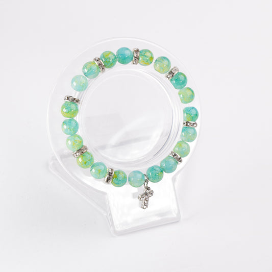 Teal Serenity Cross Bracelet